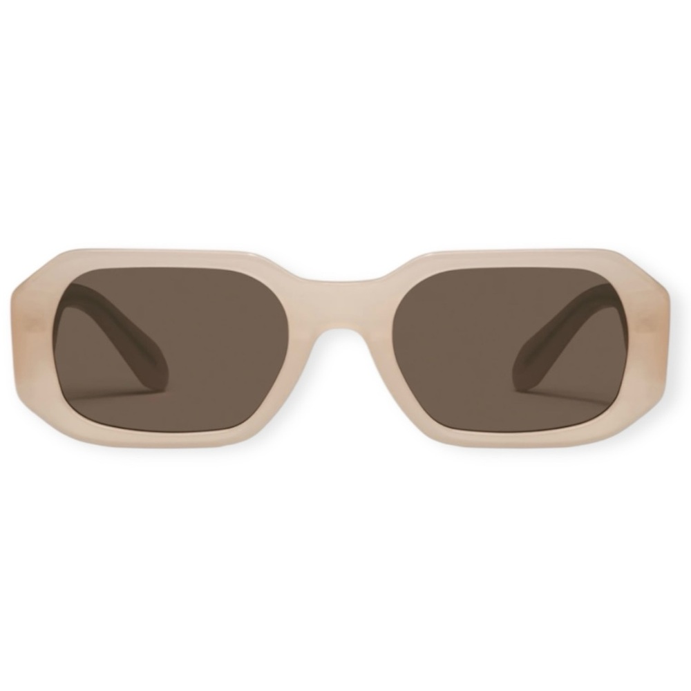 QUAY Hyped Up Sunglasses Bone Frame Brown Lens Retro Unisex NWT - Picture 8 of 8